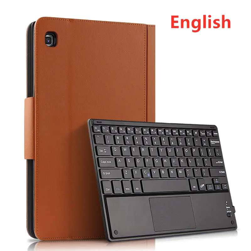 brown Russian Чехол для Samsung Galaxy Tab S5E 10,5 SM-T720 SM-T725 10," планшет Защитная Bluetooth клавиатура защитная крышка PU кожаный чехол - Цвет: brown Russian