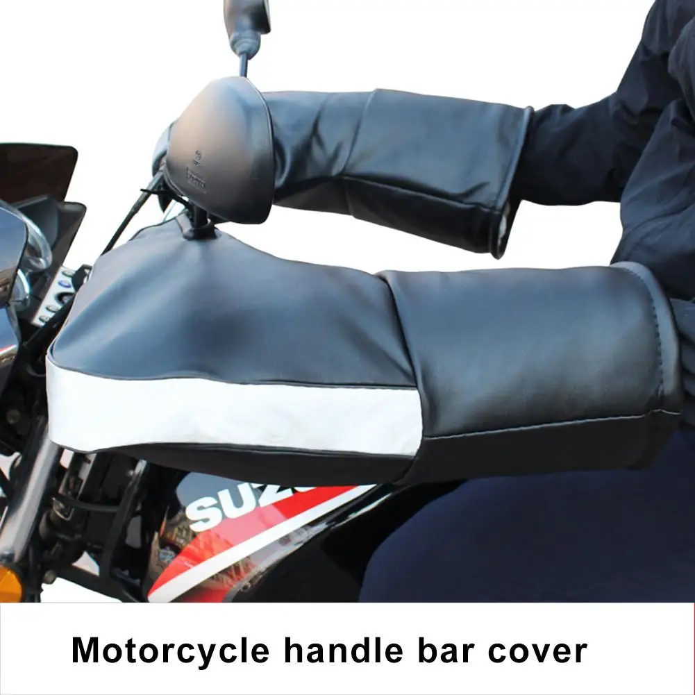 Мотоциклетный чехол для велосипедного руля перчатки светоотражающие полосы перчатки для верховой езды ПУ утолщенная ветрозащитная велосипедная зимняя грелка для рук Чехол