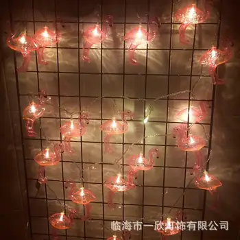 

Hot Selling Flamingo Lighting Chain LED Battery Decorative Lights Christmas Lights Korean Style GIRL'S Room Decorative Lights