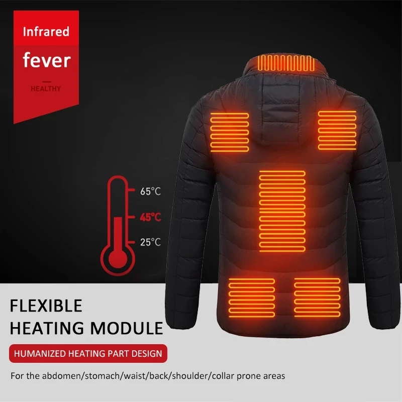 

Outdoor Sports Coat Winter Coat With Cap USB Electric Heating Hiking Apparel Hiking Vests High Quality Electric Heating