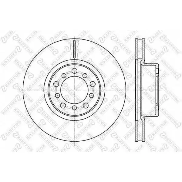 Диск тормозной передний MB W126 2.6-5.6 85-91 STELLOX 6020-3324V