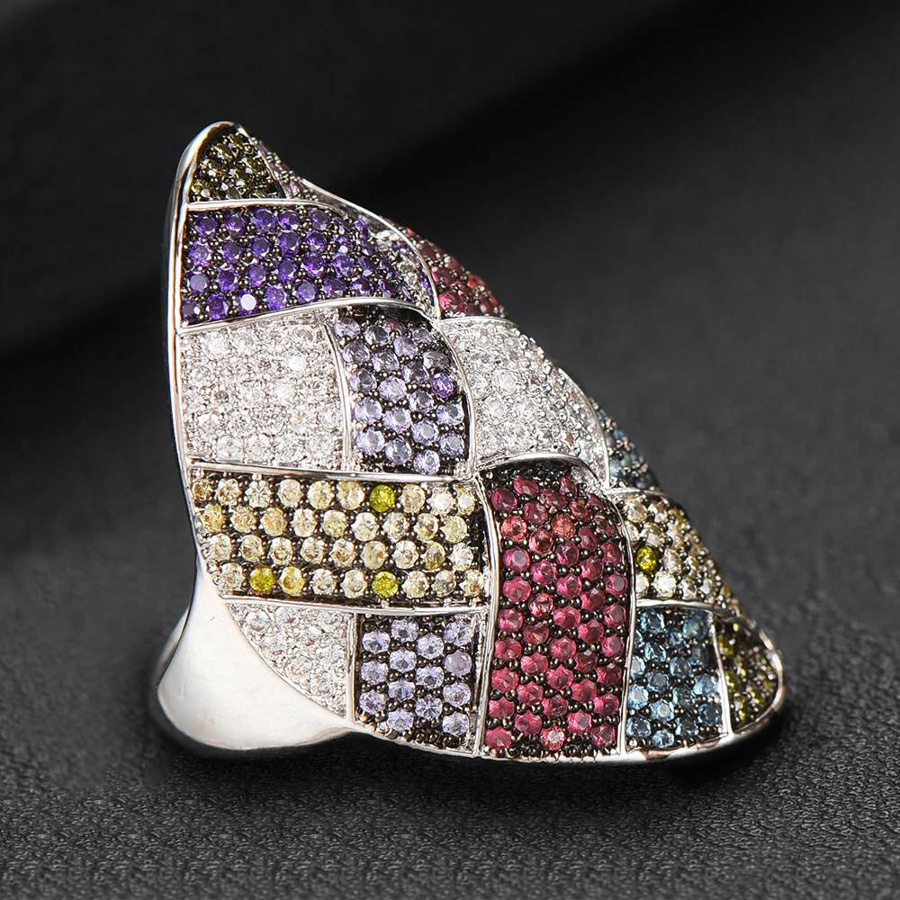 para As Mulheres Multicolor Zircão Cúbico Anel