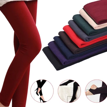 

Women Autumn Winter Thick Warm Legging Brushed Lining Stretch Fleece Pants Tramp Feet Leggings TT@88