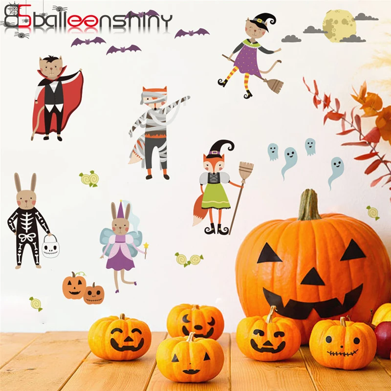 

BalleenShiny Animal Dance Party Home Wall Sticker Nordic Style Baby Children Room Bedroom Wallpaper Decor Removable Home Decal