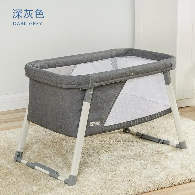 gray Портативная Колыбель для новорожденных многофункциональная детская кровать bb кровать складная Европейская кровать для отправки москитной сетки - Цвет: gray