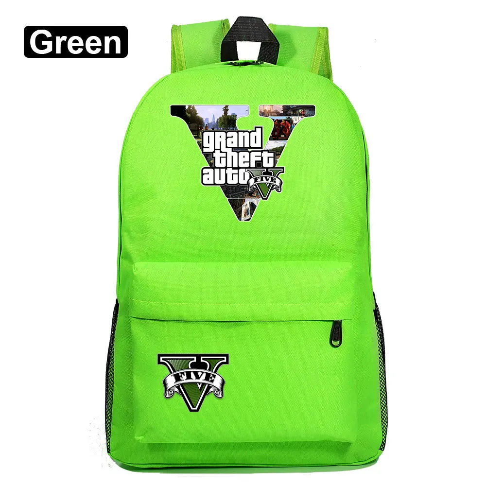 Модные популярные игры GTA5 Grand Theft Auto V для маленьких мальчиков и девочек книжный школьный рюкзак Для женщин пакет школьная сумка для подростков Для мужчин студенческий рюкзак - Цвет: 07