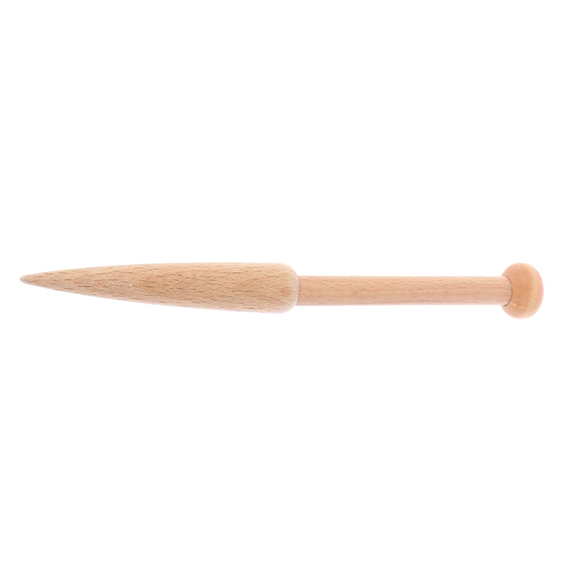 1PC DIY Weaving Tool Wood Woven Sweater Scarf Tapestry Bobbin Stick Single Head Solid Crochet Hook DIY Loom Tools
