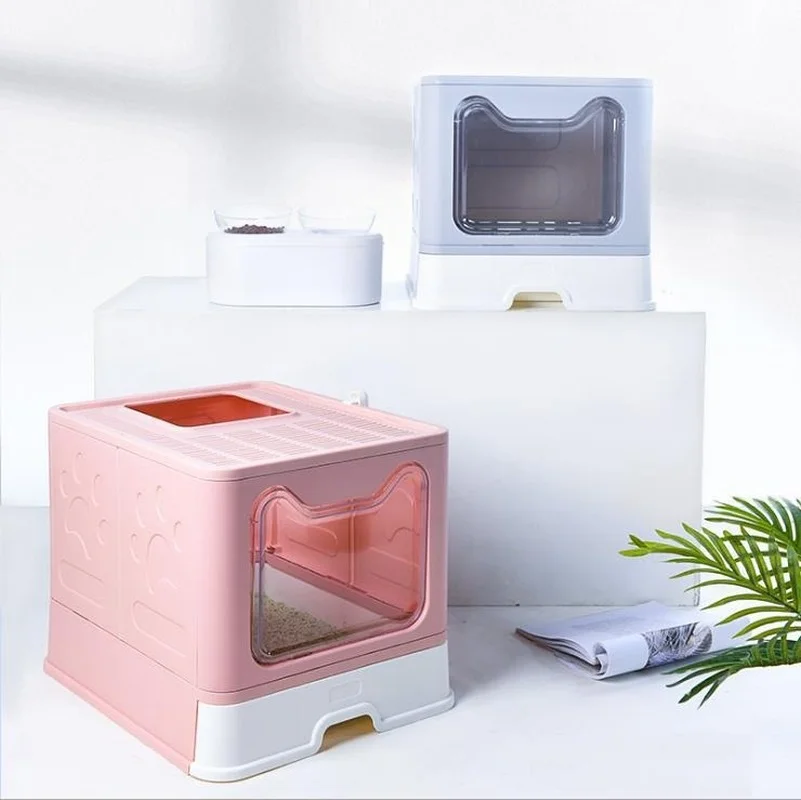 

Pet Toilet Bedpan Anti Splash Closed Cat Litter Box Cat Dog Tray With Scoop Clean Toilet For Cat Plastic Sand Box Supplies