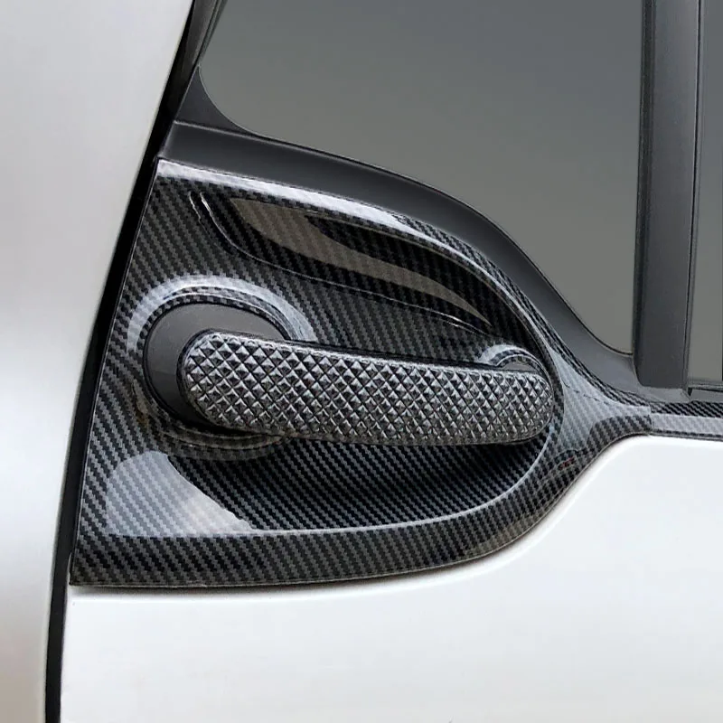 

Carbon fiber pattern Handle decorative frame Door bowl decoration stickers For 15-20 Smart 453 Fortwo Exterior accessories