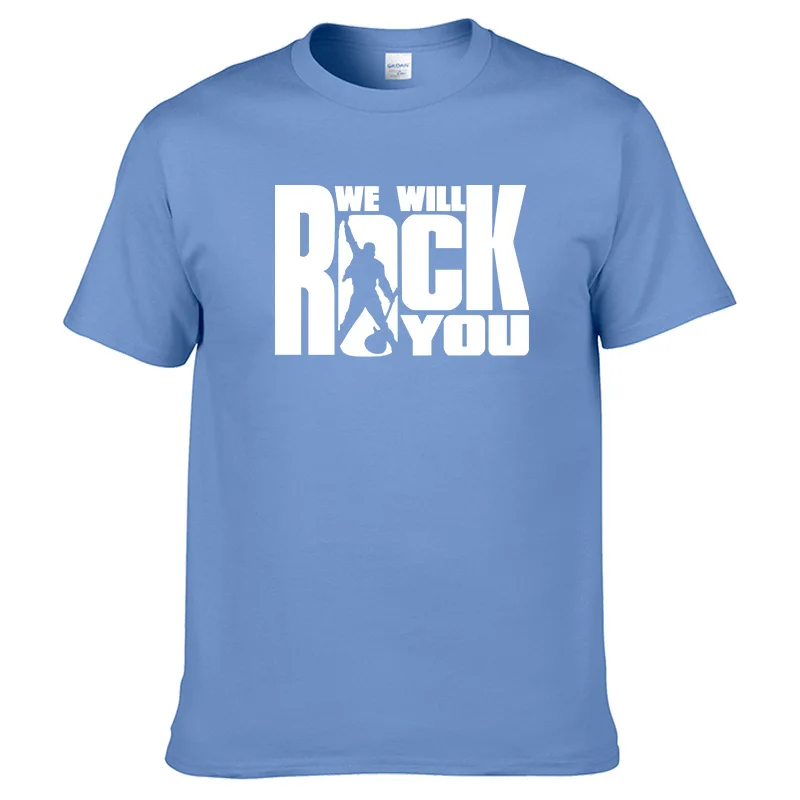 6 Летняя футболка с надписью «We will rock you», футболка в рок-стиле с короткими рукавами, одежда для королевы Харадзюку, рок-группа, унисекс, горячая Распродажа, топы из хлопка#179 - Цвет: 6