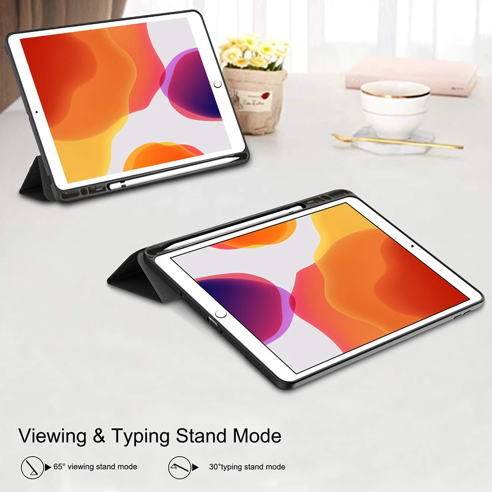 Чехол для iPad Pro 10 5 со встроенным держателем карандашей умный кожаный мягкий