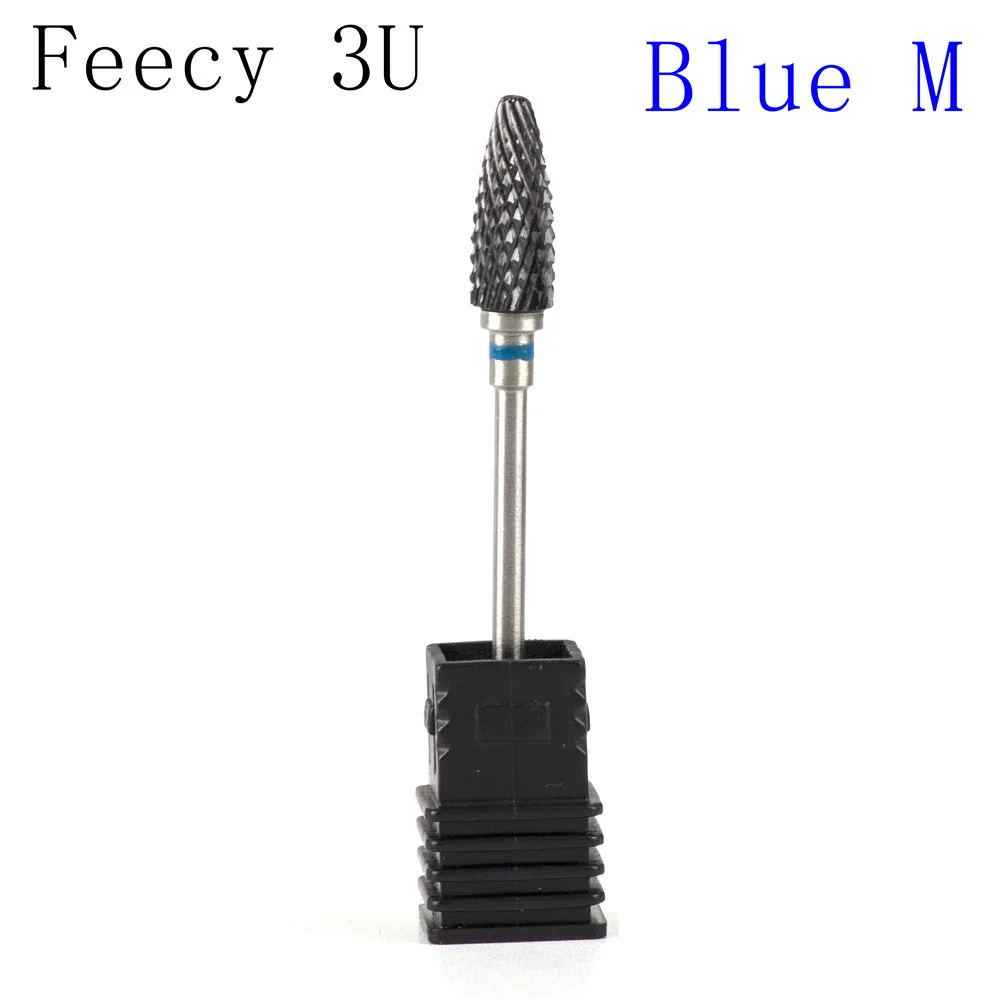 Feecy 3U Blue M Фрезер для маникюра ногтей-дюймовые сверла для сверления, электрическая дрель для маникюра машина керамическая фреза фрезы педикюр бит аксессуары для ногтей - Цвет: Feecy 3U Blue M
