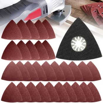 

30x Oscillating Sanding Paper 60/80/120 Grit +1x Triangular Sand Disc For Fein
