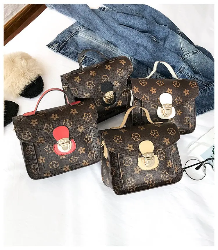 

2017 Autumn And Winter New Style Korean-style Printed Shoulder Bag Versitile Fashion Pu Chain Bag WOMEN'S Fashion Handbag