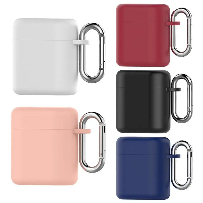

Silicone Cover Earphone Case For Huawei Honor FlyPods Fly Pods Pro Protective Cases For Freebuds 2 Pro Metal Carabiner Hook