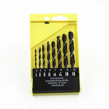 

Woodworking Three-Tip Drill 4-10Mm Plastic Box Set 8Pc Woodworking Plate Hole Opener Branch Bit Home Decoration