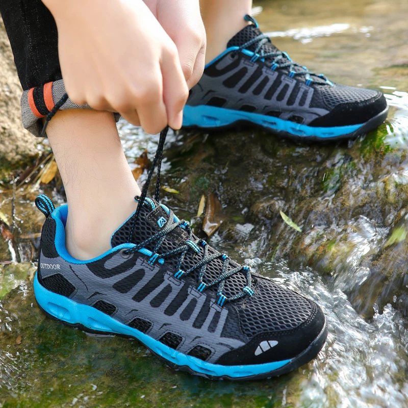 Zapatos de agua de secado rápido para hombre y mujer, zapatillas de senderismo transpirables, antideslizantes, para pesca, río| - AliExpress