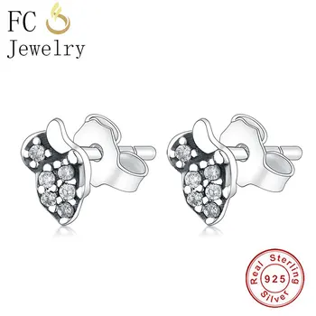 

FC Jewelry 100% 925 Silver Simple Small Animal Fly Butterfly Mix Zirconia Stud Earrings For Women Minimalist Brincos 2020 NEW