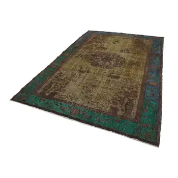 

213x326 Cm Yellow Handmade Over Dyed Rug-7x11 Ft