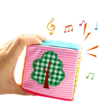 

4pcs/Set Baby Toys Cloth Building Blocks Stuffed Doll Plush Soft Cube Set New Infant Baby Educational Rattle Toys 0-12 Months