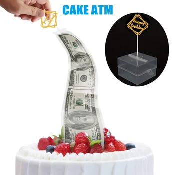 

Cake ATM Money Box Pulling Safe Decorations Surprise Gift for Birthday Party can CSV