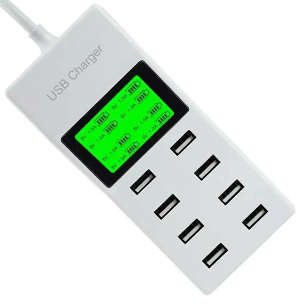 USB зарядное устройство смарт 8 портов светодиодный дисплей Быстрая зарядка для iPhone iPad для samsung для huawei для Xiaomi Мобильный телефон дропшиппинг