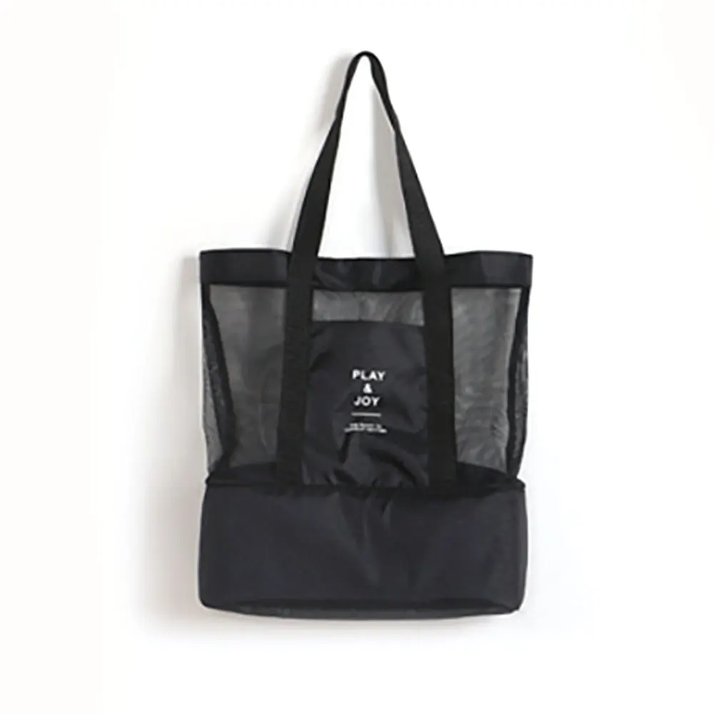 Сумка-холодильник для пикника, изолированная сумка для пикника, холодильная сумка Bento Box, ручная сумка для обеда, водонепроницаемая практичная модная пляжная сумка для хранения - Цвет: Black
