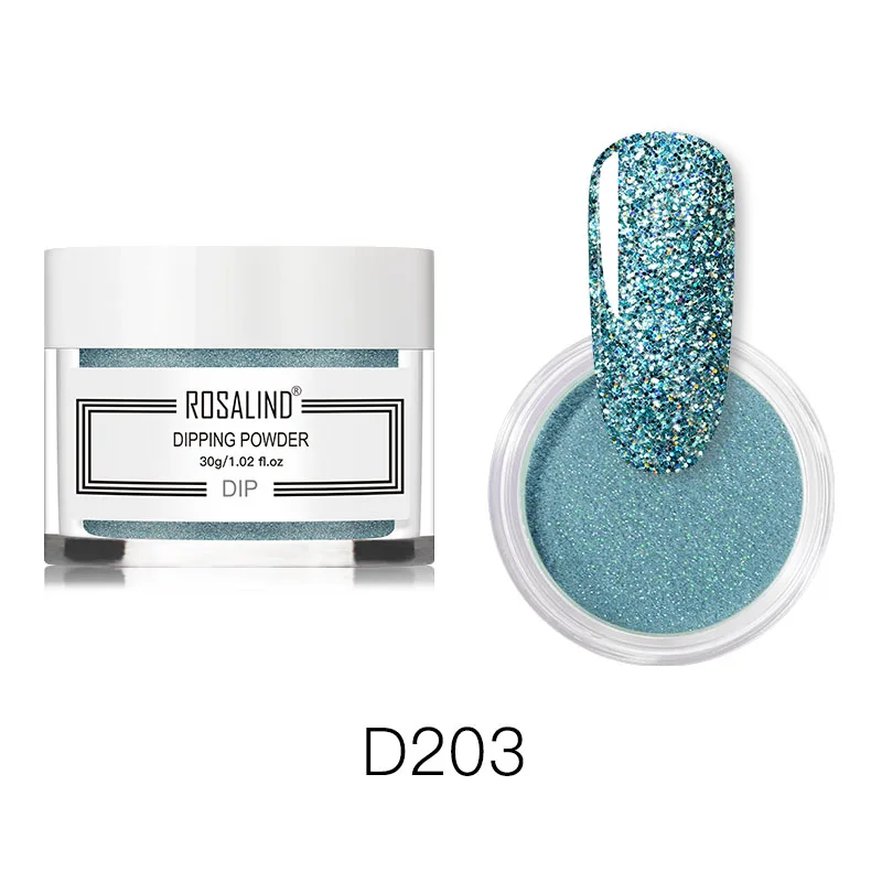 RND203 ROSALIND 30 г блестящая голографическая пудра для ногтей 24 цвета дизайн ногтей все для маникюра натуральный сухой без лампы - Цвет: RND203