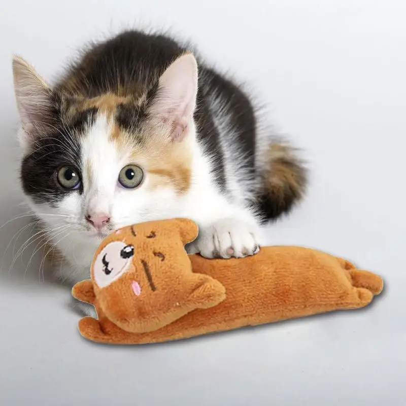 Забавная интерактивная игрушка для кошек питомец котенок жевательная игрушка зубы шлифовальная кошачья мята игрушка мультфильм плюшевые фигуры животных котенок устойчивая к укусам игрушка