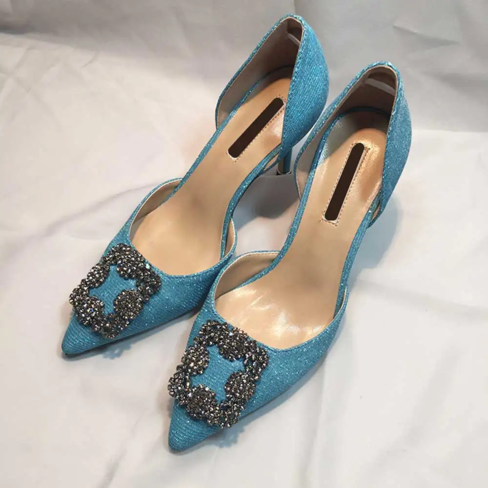 

New Brand Design Women shoes Luxury Crystal Elegant Pointed Toe High Heels Party Shoes Ladies Shoes Dress Shoes