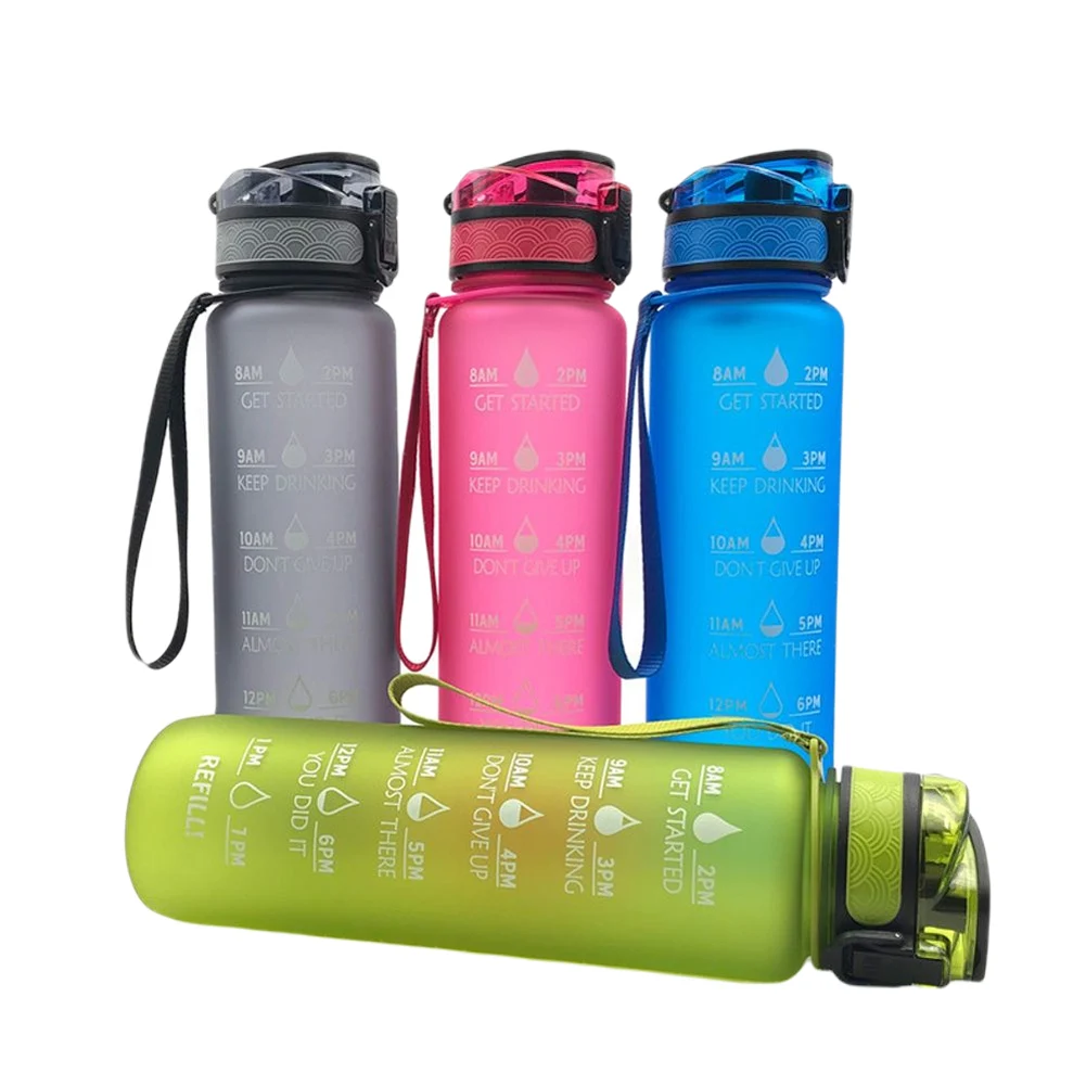 Faroot Fitness Sport Water Bottle with Time Marker and Removable Strainer Flip Top Open Leakproof Durable BPA Free Non-Toxic | Дом и сад