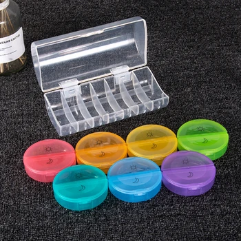 

2 Grids Colorful 7 Days Pill Box Medicine Box Splitter for Home Travel Storage Dispenser Organizer Personal Health Care