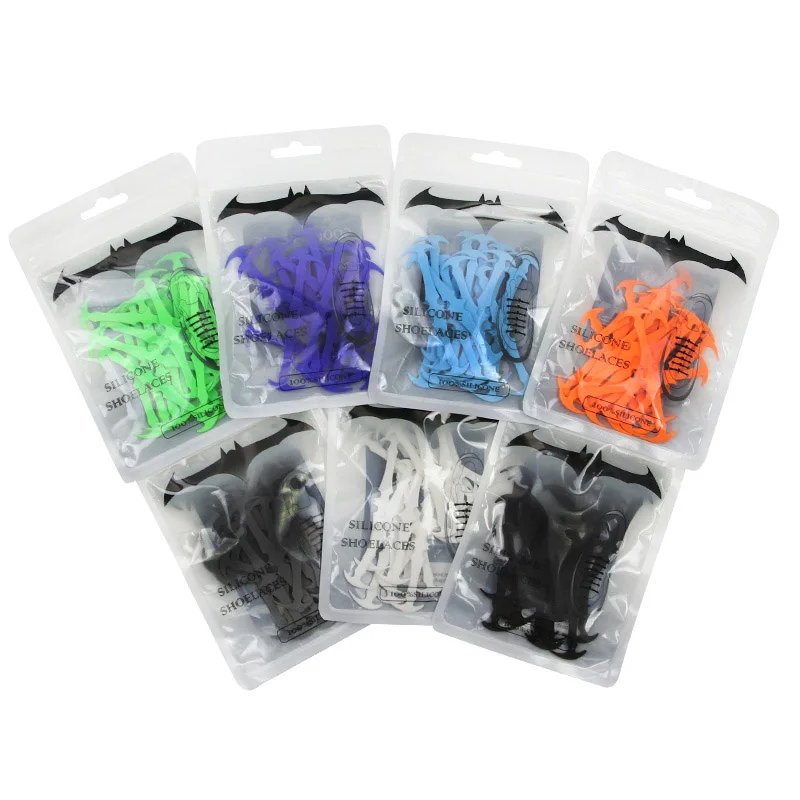 New 1 Set 16 Roots Men Metal Lock Lacing Elastic Without Necktie Lace Adult Children Fashion Not Tie Laces Sports Lace Bat Shape