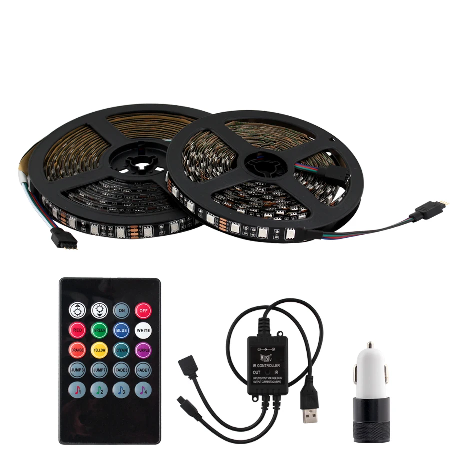 Package 3 RGB 5V Светодиодная лента USB для автомобиля PC 5050 водонепроницаемая подсветка Ambilight tv USB 5V светодиодная лента для автомобиля RGB лента лампа с музыкальным контроллером - Испускаемый цвет: Package 3