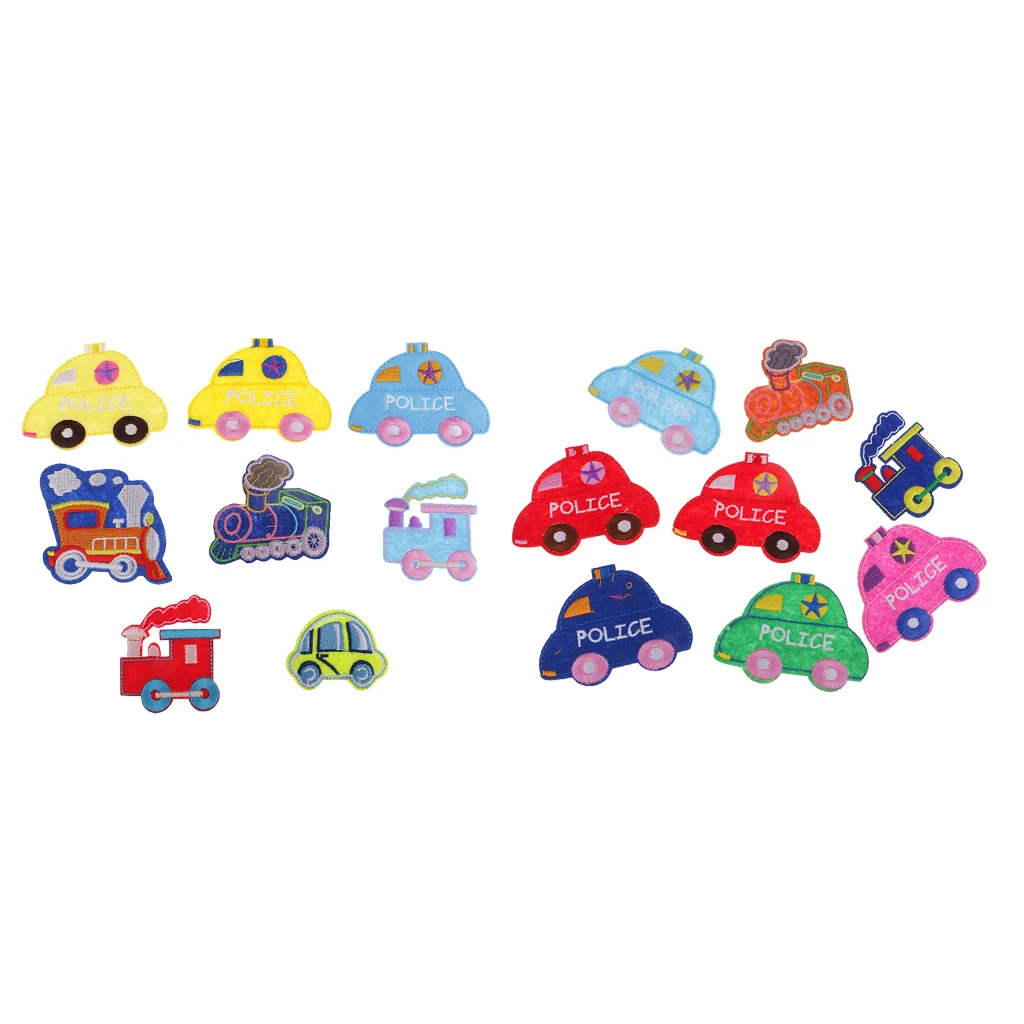 

16Pcs/set Iron On Patches Cute Mini Cars Sewing On Patches Appliques for Clothes Jackets Hats Backpacks Jeans; Kids Boys Girls