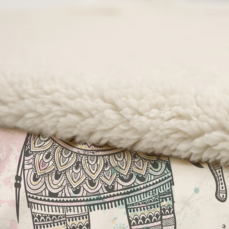 Одеяло с рисунком мандалы одеяла принтом слона утолщенный двухслойный толстый