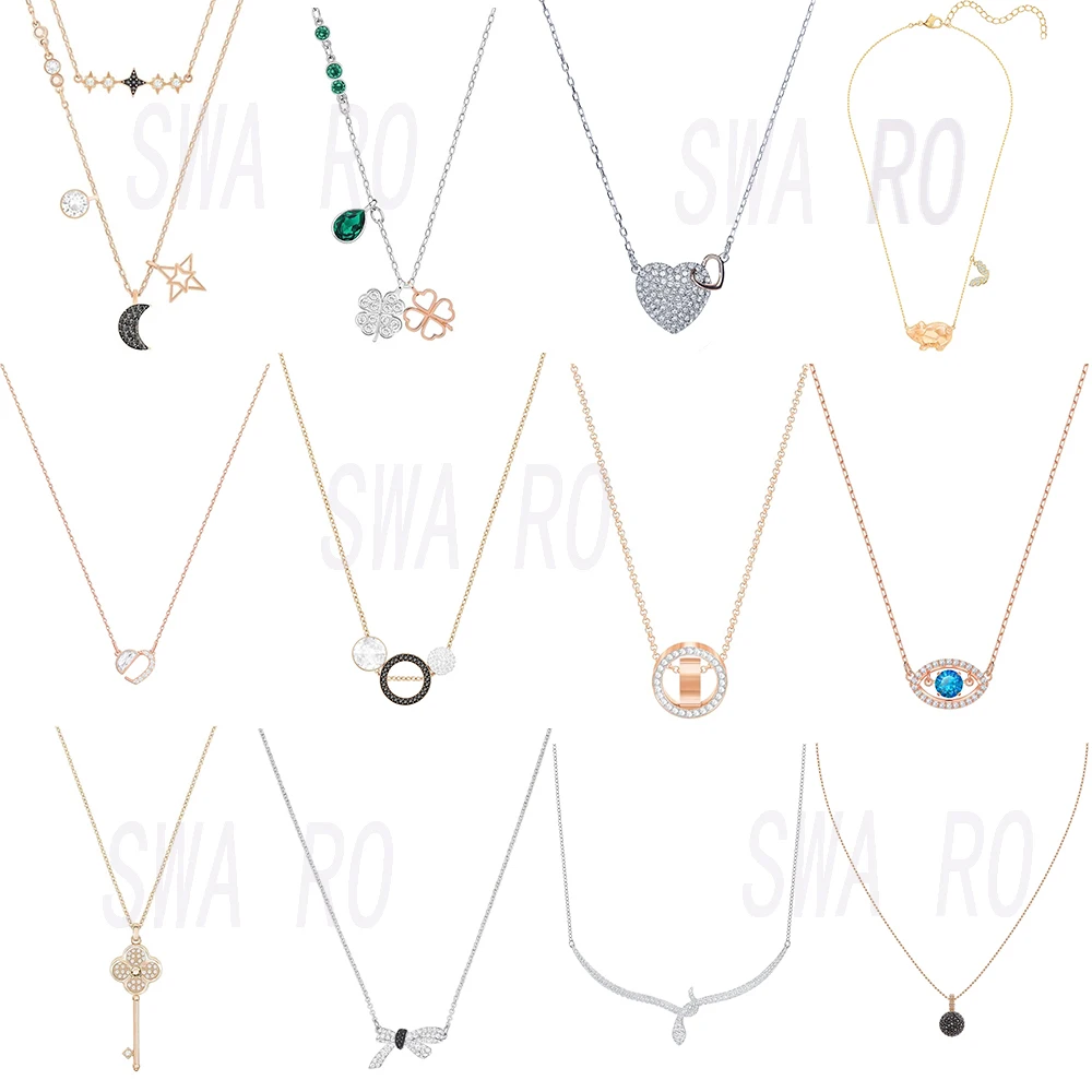 

2019 New Fashion Ladies Necklace Bows Stars Month Pig Crystal Crystal Clavicle Chain Simple Temperament Jewelry Best Gift