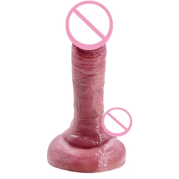 Realistic Huge Testis Dildo Skin Feeling Penis G Spot Stimulate Soft Big Dick Suction Cup Females Masturbation Tools Sex Toys 4