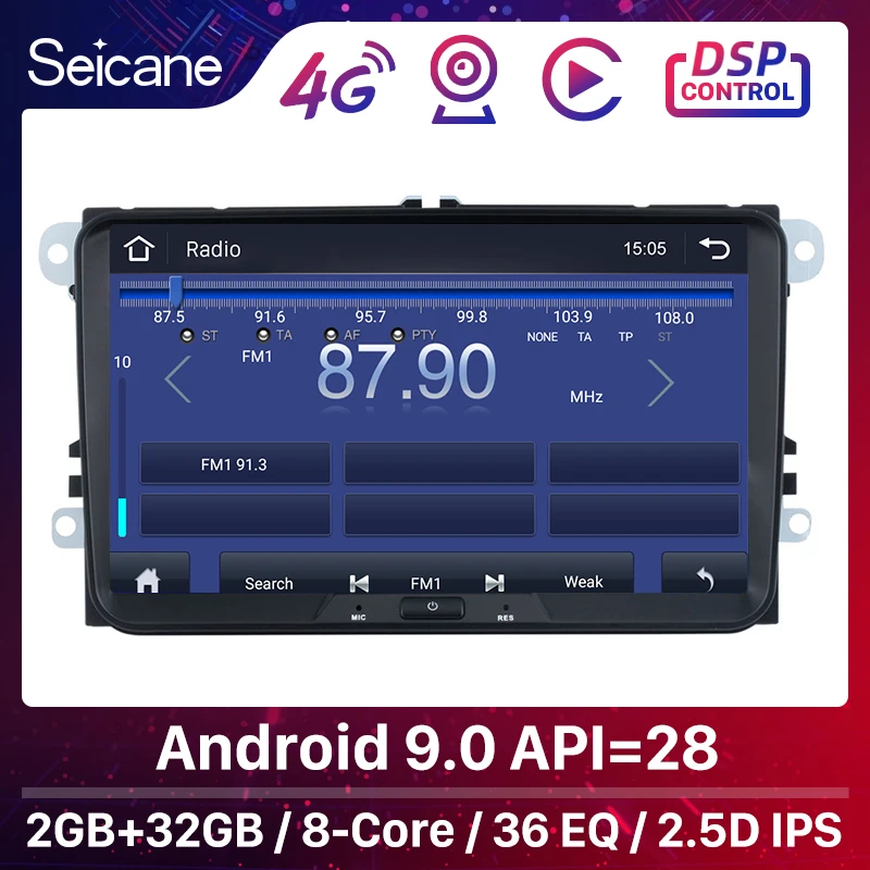 Seicane Android 9 0 Автомобильный мультимедийный плеер для VW Volkswagen универсальный