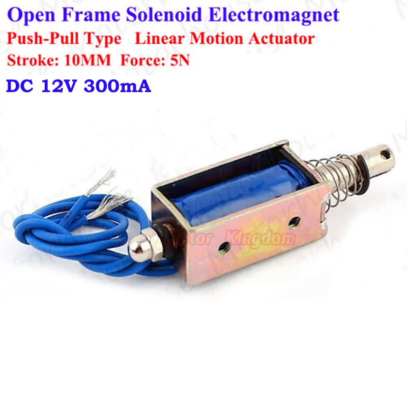 Mini DC Solenoid Electromagnet 12V 10mm Stroke 5N Push Pull Through Type Actuator Electric Magnet Open Frame For Household | Обустройство