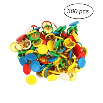

300pcs Thumb Tacks Colorful Drawing Pins Plastic Round Head Push Pin for Home School Office Binding Supplies