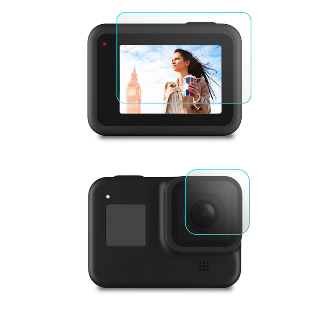 Anti Fingerprint Screen Protector Kit High Hardness Scratch Resistant Durable Oilproof Tempered Glass For GoPro Hero 8