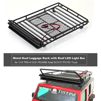 

RC Car Roof Luggage Rack Universal Luggage Carrier With Lights Upgrade Modified Accessories For 1/10 Climbing Vehicle