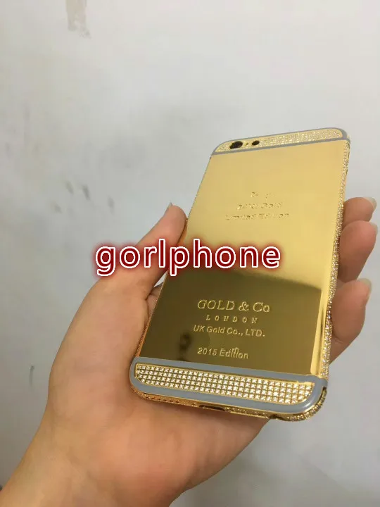 Высокое качество отличное роскошь для телефона 6 6s plus 24 k золото корпус зеркало
