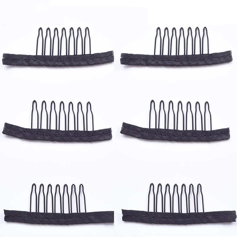 Wig Combs to Secure Wig - 100 Pcs Wig Combs for Making Wigs 7-Teeth Wig  Clips Bl