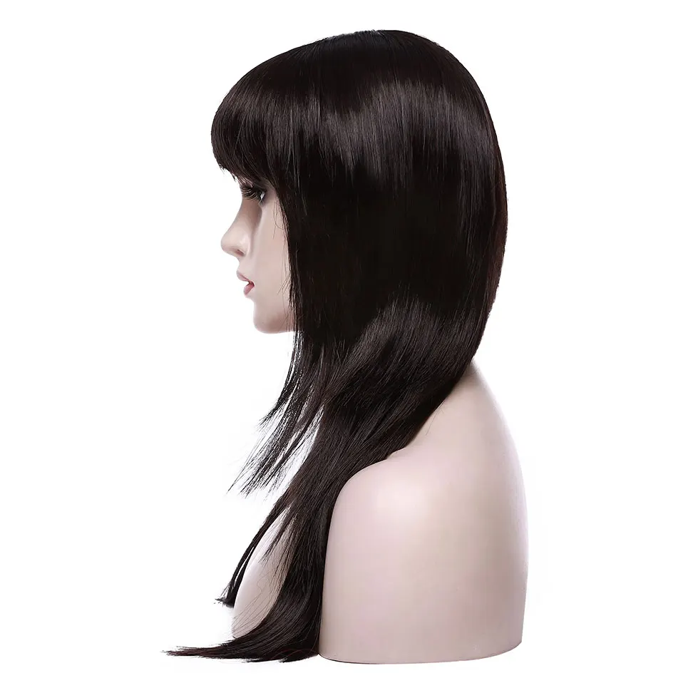 S-noilite, 20 дюймов, длинный прямой парик с челкой, синтетический женский парик, черный, коричневый, рыжий, женский парик, вечерние, косплей