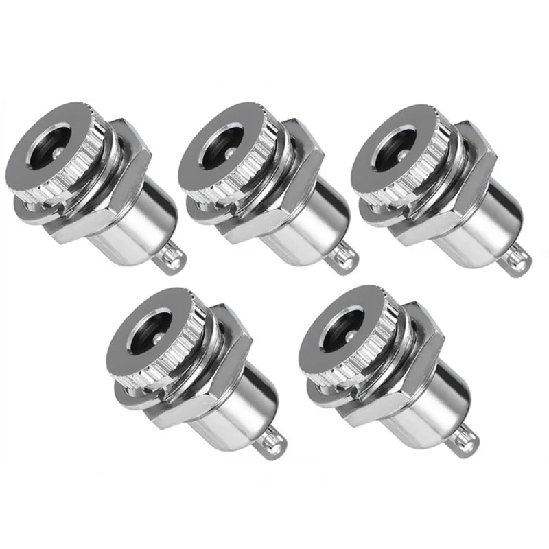 

5Pcs DC-099 5.5 x 2.1mm 5.5*2.1 DC Power Female Socket Jack Panel Mount Connector Adapter and Waterproof Cap