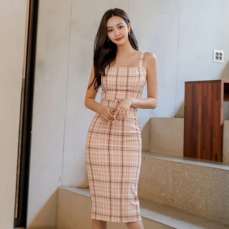 de fiesta Vintage a para mujer, novedad 2020 en Vestidos de tela escocesa sin mangas con escote Formal para nocturno de verano| Vestidos| - AliExpress