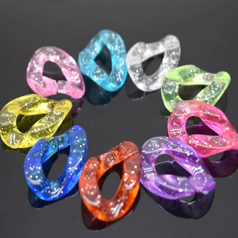 

Candy Color With Color Crystal Sequins Acrylic Bright Twisted Chains Assembled Parts Beads For Women Chain Jewelry Accessories