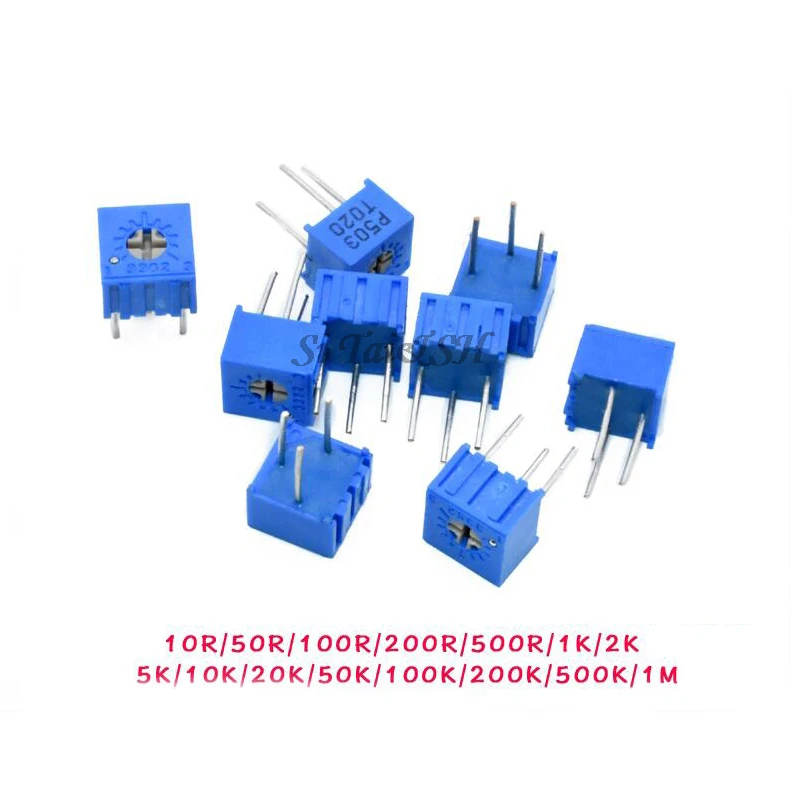 10pcs 3362P 101 201 501 102 202 502 103 203 503 104 204 504 105 Trimpo Trimmer Potentiometer 3362 500R 1K 2K 5K 10K 20K 50K 100K |